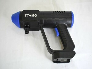 1円スタート 難有 TTAMG 高圧洗浄機 自吸式 多機能ノズル洗車機 家庭用 コードレス 充電式 キャンプ用品 35.5x28.5x13.2cm ブラック C3910