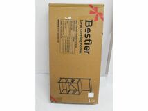 1円スタート Bestier レンジ台 レンジラック 食器棚 キャスター付き 棚板スライド式 40D x 60W x 123.5H cm ホワイトグレー D00302_画像2