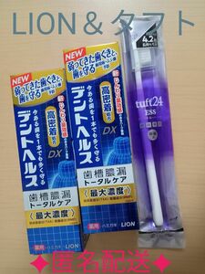 ◆ライオン/デントヘルスDX85g×２本◆タフト24ess１本セット(歯科専用品)