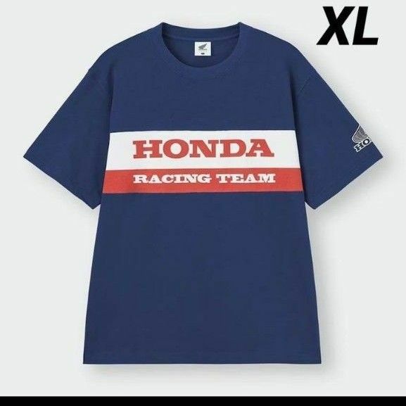 ホンダ×GUコラボ　Tシャツ(5分袖)　 Honda 　ネイビー　サイズXL