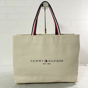 3832☆ TOMMY HILFIGER トミーヒルフィガー バッグ カバン トートバッグ キャンバスバッグ レディース オフホワイト