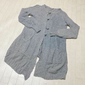 3829* TUMORI CHISATO Tsumori Chisato tops knitted cardigan long height cardigan lady's 2 gray 