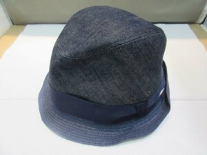 ◆Borsalino ボルサリーノ キャップ パナマハット 帽子 ネイビー 紺 サイズ59 中古◆4581