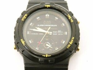 ♪hawi1279-1 512 ALBA アルバ V600-6020 アラーム クロノグラフ QZ クォーツ 腕時計 メンズウォッチ 稼働（備考）