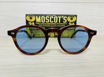 ★MOSCOT★モスコット★ミルゼン★MILTZEN★サングラス★伊達眼鏡★ブロンド 鼈甲柄 ボストン ラウンド カラーレンズ ブルー 未使用 美品_画像1