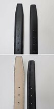 ★未使用 ベルト 4本セット/95～100cmまで/ブラック/シルバー金具/牛革/再生皮革/レザー/装飾小物/タグ付き&1895700493_画像5