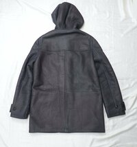 ☆1円 Dior HOMME/ディオールオム ムートンダッフルコート 46/メンズM相当/ブラック/羊革100％/レザー/牛革/フランス製&1790700002_画像2