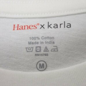 ★未使用 Hanes/ヘインズ × Karla/カーラ THE CLASSIC 半袖Tシャツ メンズM/ホワイト/無地/コットン/クルーネック/外装付&1780801927の画像4