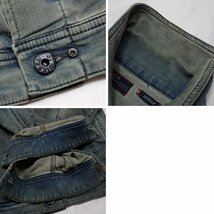 ★DIESEL/ディーゼル ELSHAR スウェットデニムジャケット S/メンズS～M相当/インディゴ/コットン/ダメージ加工/Gジャン&1951100025_画像5