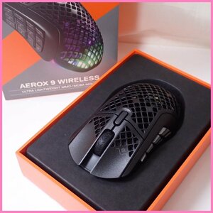★美品 SteelSeries/スティールシリーズ Aerox 9 Wireless ゲーミングマウス 62618/Bluetooth/動作品/付属品あり&0616500107