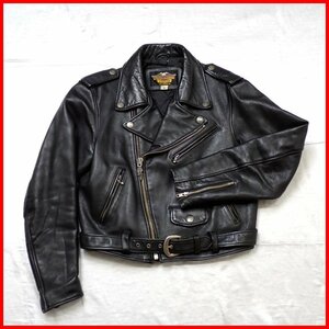 ★HARLEY DAVIDSON/ハーレーダビッドソン ダブルライダース レザージャケット メンズM/ブラック/牛革/40180/バイクウェア&0442000024