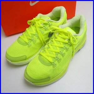 ★NIKE/ナイキ ルナグライド+4 ランニングシューズ メンズ27.5cm/ネオンイエロー/メッシュ/524977-707/スニーカー&1961400081