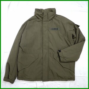 ★美品 AVIREX/アヴィレックス インサレーションジャケット メンズ2XL/カーキ/中綿/パーカー/ミリタリー/6182211/大きいサイズ&1947000195