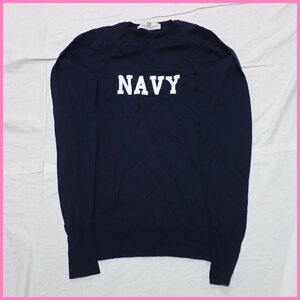 ★ユニフォームエクスペリメント × ジョンスメドレー 長袖ニット 1/メンズS相当/ネイビー/NAVYプリント/ウール100%&1961400027