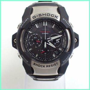 ■美品 CASIO/カシオ G-SHOCK GIEZ/ジーズ GS-1400-1AJF 電波ソーラー/クロノグラフ/シルバー×ブラック/フルアナログ&1245800370