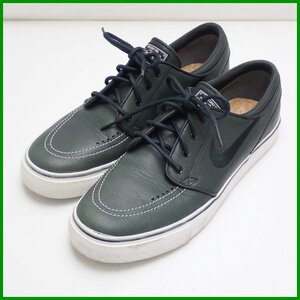 ★NIKEiD/ナイキiD Stefan Janoski スケートボードシューズ メンズ27cm/ダークグリーン/559646-993/レザー/ヴィンテージ&1961400166