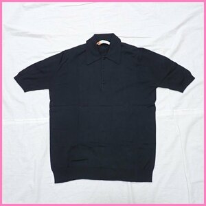 ★JOHN SMEDLEY/ジョンスメドレー 半袖ポロシャツ メンズXS/ブラック/コットン100%/英国製&1961400088