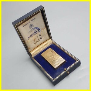 ★Dunhill/ダンヒル ローラー式 ガスライター ゴールド/スクエア型/ケース・説明書付き/喫煙グッズ&1958400001