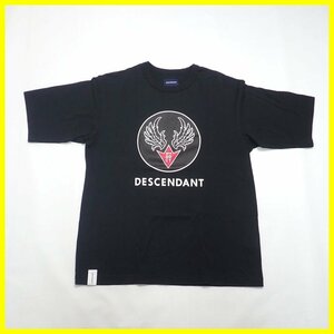 ★美品 DESCENDANT/ディセンダント 半袖Tシャツ 2/メンズM相当/ダークネイビー/コットン100%/クルーネック&1947000153