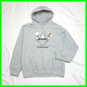 ★F.C.Real Bristol × シュトラーセンキッカー × キャプテン翼 プルオーバーパーカー メンズM相当/杢グレー/ロゴプリント&1951700014