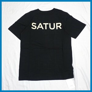 ★未使用 SATURDAYS SURF NYC/サタデーズサーフニューヨーク 半袖Tシャツ メンズS/ブラック/ロゴプリント/コットン/タグ付き&1961400217