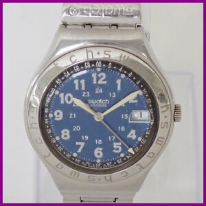 ●Swatch/スウォッチ IRONY/アイロニー クォーツ腕時計/ブルー/シルバー/ステンレスブレス/3針/デイト&1962900070