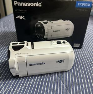【美品】Panasonic デジタルビデオカメラ VX992M 予備バッテリー/チャージャー(VW-BC10)/HDMIケーブル/社外ポーチ付き 4K AIR HC-VX992M-W