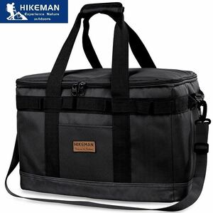 HIKEMAN 自立式 37Lコンテナバッグ 炙りや専用ケース ツールボックス クッキングツール アウトドア 収納 手提げバッグ ブラック 黒129