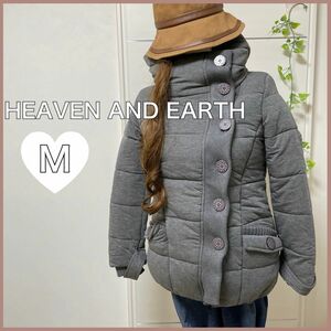 HEAVEN AND EARTH ダウンジャケット 中綿 スタンドカラー フード