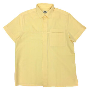 HERMES エルメス ヴィンテージシャツ 40サイズ イエロー コットン 半袖 メンズ aq9391