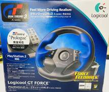 A【1C305】ロジクール GT FORCE PS2 プレステ2 Logicool GRAN TURISMO4 LPRG-1100 _画像1