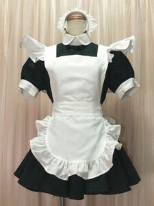 2-89☆ブラック＆ホワイト*超ミニスカートタイプ*メイド服*カチューシャ付き/M/W33.B43☆