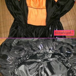 2-37☆Good Luck*オレンジ光沢＆ブラック*ロリィタ系コスプレ衣装/W35.B41☆の画像10