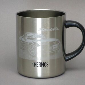 マツダ・ロードスター(NC) ステンレスマグカップ 裏面オリジナルメッセージ&名入れ付き THERMOS 350ml 真空断熱 送料無料 箱付 保温保冷