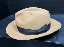 KNOX/ノックス/Custom madefor CA4LA/カシラ/ハット/帽子/HATS&CAPS/ブラウン/59cm/ウール/羊毛/100%/リボン/黒/00386_画像2