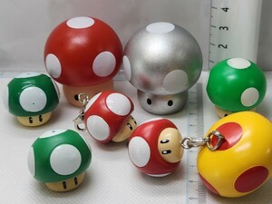 スーパーマリオ フィギュア コレクション キノコ セット[24b28検]SUPER MARIO BROSワールドpartyピーチ姫FigurineパーティRPGキーホルダー