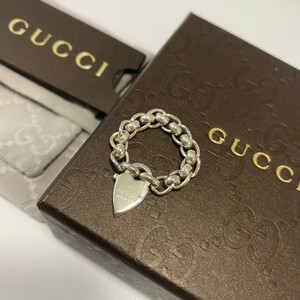 A77 Gucci Gucci Chain Chain Heart Motifling Ring Accessories