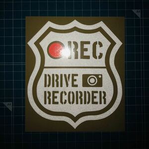 送料無料 反射ドライブレコーダー セキュリティ ステッカー 大サイズ シルバー レッド Drive Recorder ドラレコ38 世田谷ベースusdm アメ車