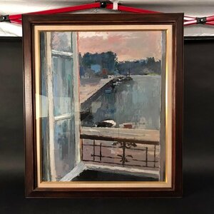 Art hand Auction ER1222-4-3 Takahashi Kei Window Pornic Картина маслом в рамке Размер 20 Размер подписанного изображения H72cm W61cm 200 Размер, Рисование, Картина маслом, Природа, Пейзаж