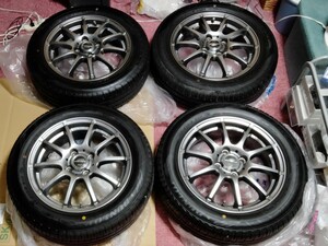 2022年製4本セット 185/60R15 SCHNEIDER StaG 15インチ5.5J ET45 4H フィットハイブリッドgp5 gp6 オーテック ダンロップEC204