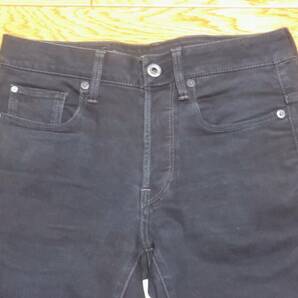 送￥520～G-STAR RAW ジースターロウ 3301 スリム ジーンズ デニム ストレッチ 黒 W27 L32 の画像2