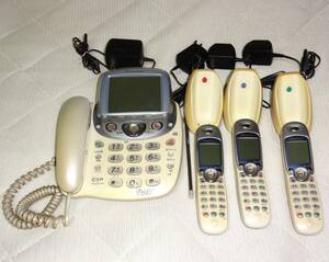 値下！【USED】電話機　パイオニア 本体+コードレス子機３台 留守電・ナンバーディスプレイ対応 TF-LSH504 #LF115