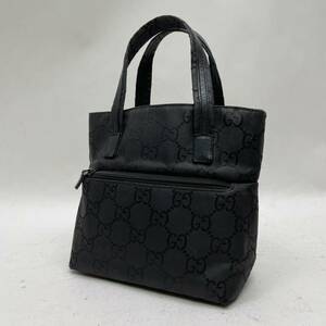 超美品GUCCI グッチ 002・8079 212937 ハンドバッグ B26-13 GG柄 ブラック