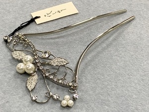  Kyoto [ large . shop ] quality product tomesode * visit wear * long-sleeved kimono .. equipment for ornamental hairpin ( pearl style ) silver ①