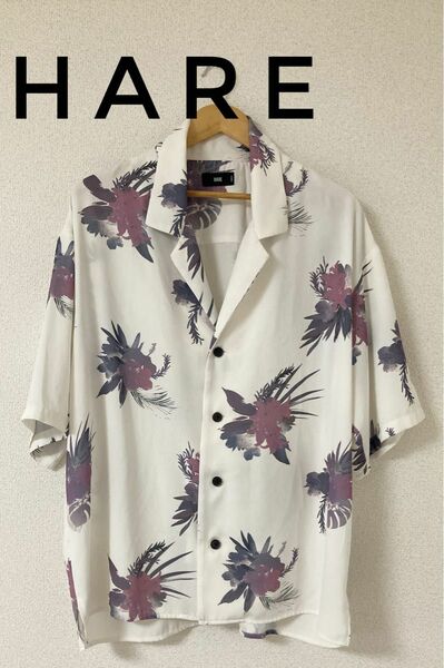 HARE アートトロピカルビッグカイキンシャツ　オフホワイト05 size:S