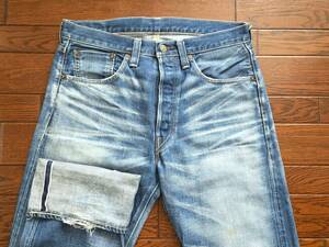 リーバイス LEVI'S 47501 ｗ３４ ビンテージ レプリカ ひげ落ち ジーンズ 501XX ビッグＥ 赤耳 復刻 デニム パンツ ハチノス LVC 日本製