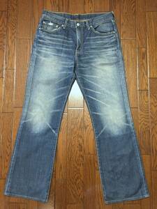 リーバイス Ｌｅｖｉ’ｓ ５１７ ひげ落ち ブーツカット ブルー ジーンズ ｗ３４ 縦落ち ハチノス フレア デニム パンツ ジッパーフライ