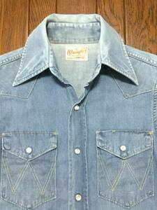 ラングラー ＷＲＡＮＧＬＥＲ ビンテージ デニムシャツ １４－３２ スリムフィット ウエスタン カウボーイ 検索 ６０ｓ ７０ｓ VINTAGE