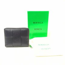 BOTTEGA VENETA ボッテガヴェネタ マキシイントレチャート 二つ折り 財布 ダークネイビー 紺色 箱あり 保存袋あり_画像2