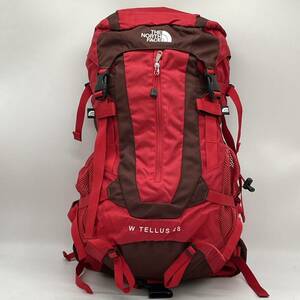 ⑩BN3123□THE NORTH FACE ノースフェイス W TELLUS 28 テルス バックパック ザック リュック 登山 レッド レインカバー付き